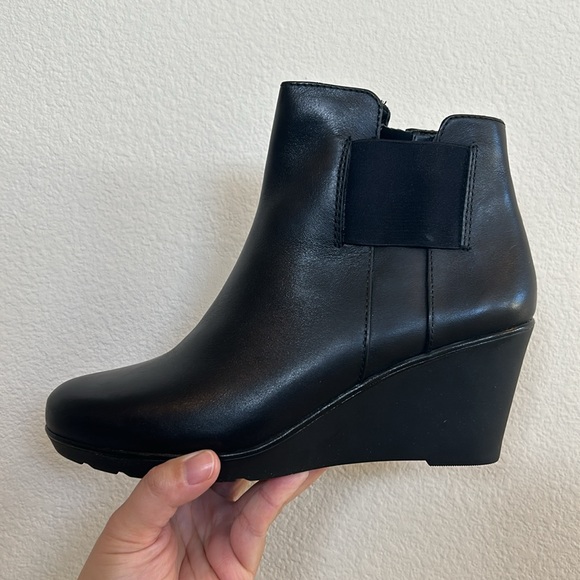 Naturalizer Laila Ankle Wedge Leather Boots - US Women’s Size 8 - Picture 4 of 7